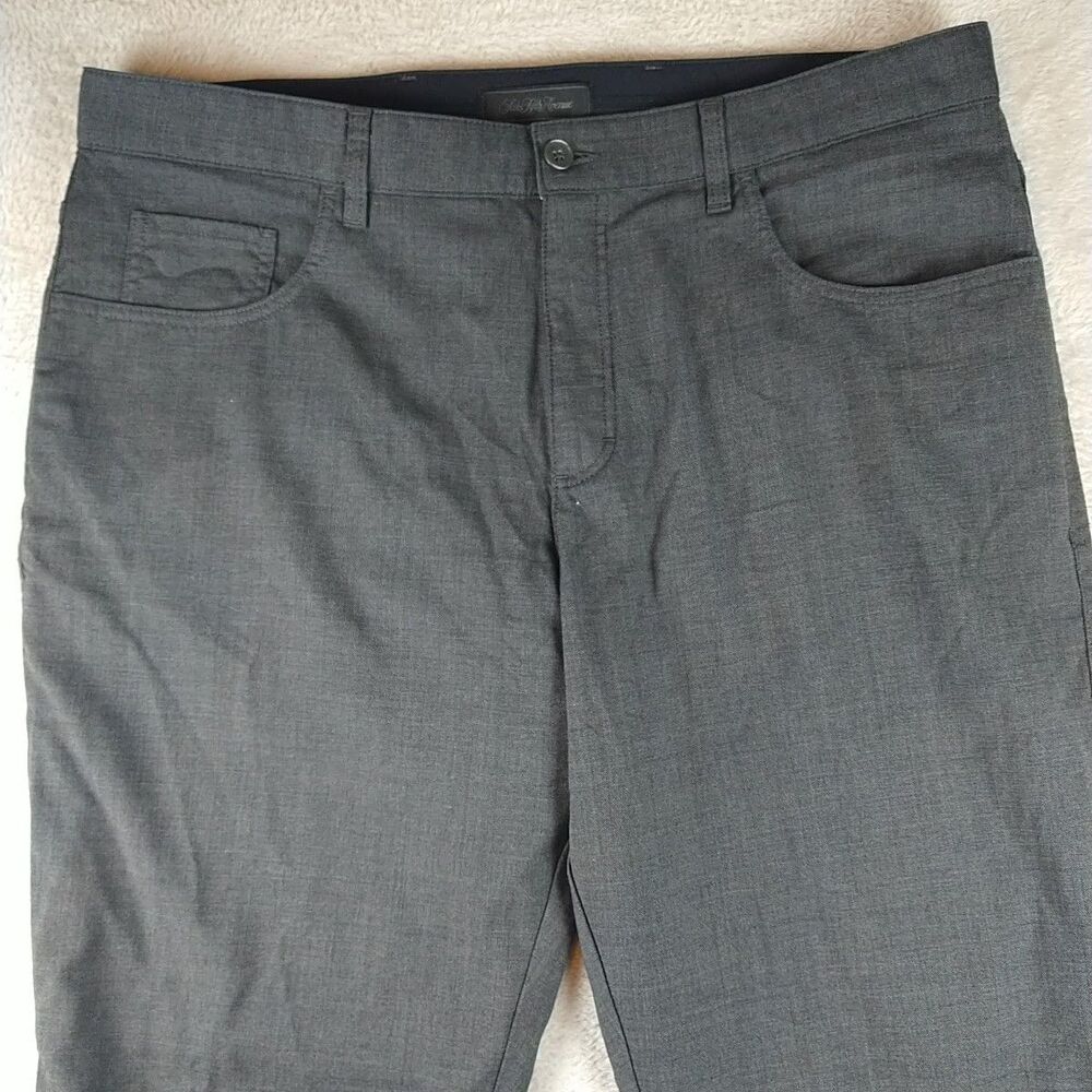 Saks Fifth Avenue Black Label Charcoal Dress Pants 99% Wool Men's 40x32